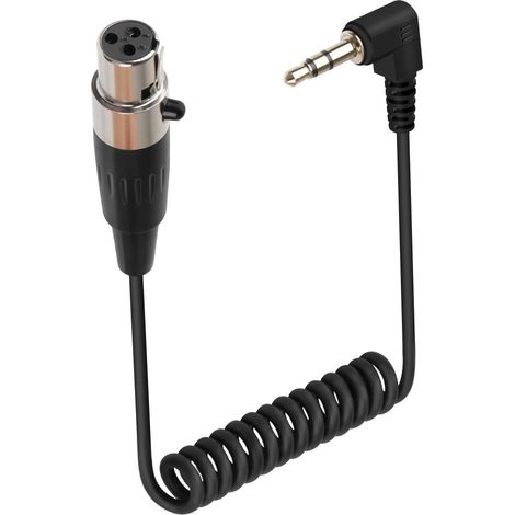 Mini XLR 3Pin vers 3.5mm TRS Câble Court Enroulé, 90 Degrés 1/8 pouce Jack TRS Mâle vers Mini XLR 3 Pin Femelle Câble Audio Stéréo pour Lecteurs MP3, Téléphones (50cm/1.65ft, 3Pin) (1/5)