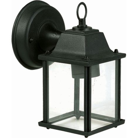 Außenwandlampe Haus Terrasse IP23 Schwarz E27 Aluminium Rustikal