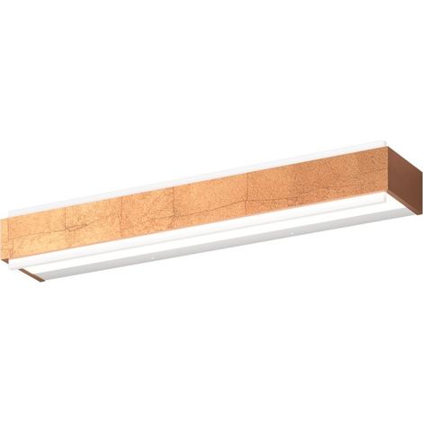 Applique classica top light bios 1213 55 dm led switch 2640lm diffusore alluminio illuminazione modulo integrato, finitura metallo foglia rame