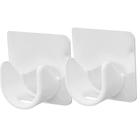 Supports adhésifs pour tringle à rideau de douche 1,8 cm diamètre, 2 pièces, plastique blanc, sans (1/5)
