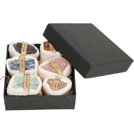 Lot de 6 pierres de chakra colorées, portables et mignonnes pour la santé et la guérison énergétique des chakras (1/5)