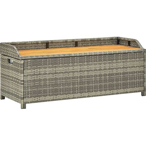 Maison Exclusive - Panca da Giardino con Vano Portaoggetti 120cm Polyrattan Grigio (1/5)