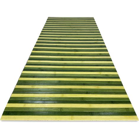 TAPPETO cucina WOODY © IN legno BAMBOO VERDE SFUMATO tutte le misure Cm. 50/55x320 (1/4)