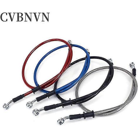 Durite de frein tressée en acier pour moto, 50 à 120 cm, compatible quad, dirt bike et voiture. Disponible en 4 couleurs, dont gris (50 cm). (1/5)