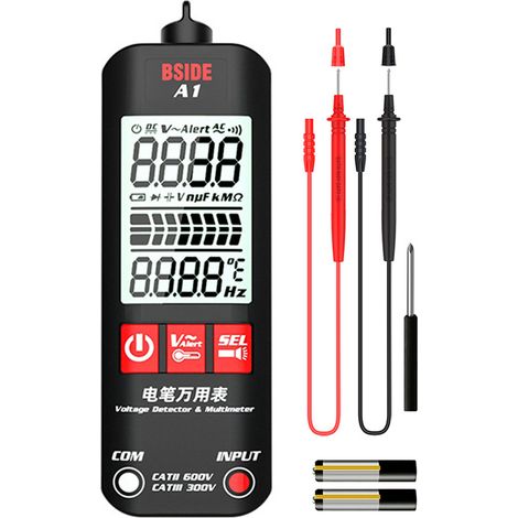 A1 LCD-Digitalmultimeter, 2000 Counts, misst Gleich- und Wechselspannung, Widerstand