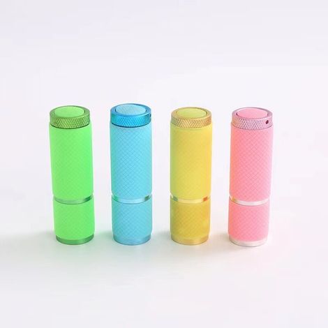 Set of 4 mini LED flashlights with 9 LEDs, flashlights with lanyard and rubber grip, super bright mini flashlight, waterproof flashlight for home, car, battery not included (1/3)