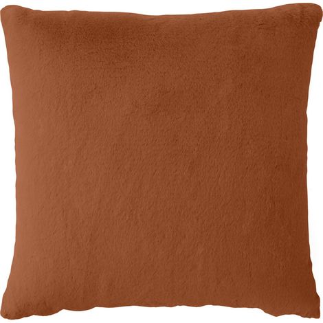 Oscar - coussin - en fausse fourrure - 60x60 cm - rouille (1/4)