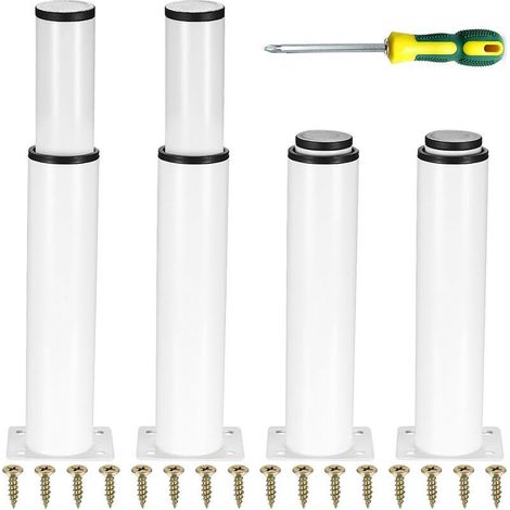 Höhenverstellbare Metallmöbelfüße, 4 Stück – Höhenverstellbar 0–140 mm – Kaltgewalzter Stahl – Stabile Befestigung für Schränke und Tische (1/4)