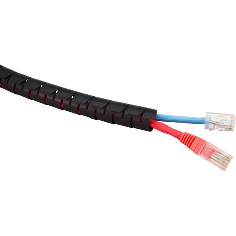 Gaine de câble spiralée RS PRO, Ø 8mm 10mm, en Polypropylène Noir, Sans halogène ( Prix pour Bobine de 25 Mètres )