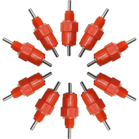 Automatique Tétine Abreuvoir,Abreuvoirs Automatiques Kit,Abreuvoir Volaille en Plastique,Volaille Automatique Abreuvoir,Abreuvoir de Volaille,Eau Mamelons Abreuvoirs,pour Poulet Canard Volaille,10Pc (1/5)