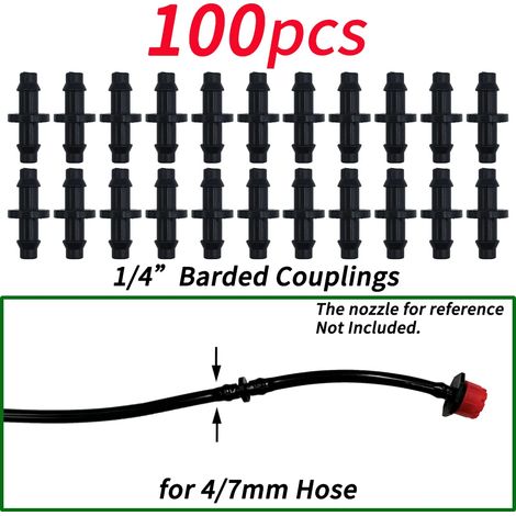 (F-100PCS) Supports de tige fixes à crochet en C de 6,35 mm (1/4") pour tuyau de 4/7 mm, pots de fleurs, système d'irrigation goutte à goutte, serres et serres. (1/4)