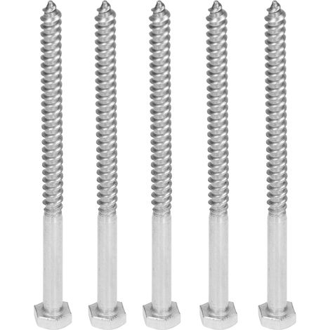 Boulon hexagonal en acier inoxydable 304, filetage partiel, autotaraudeur M6x100mm pour vis à bois (1/5)