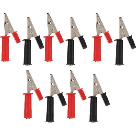 Pince crocodile isolée 5mm ouverture cuivre pur avec jack 4mm pour câbles de test électrique (1/5)