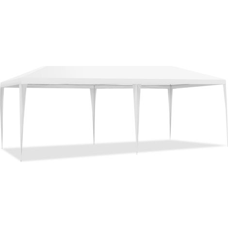 Tendone impermeabile portatile con 4 pareti rimovibili, Gazebo da esterno 6x3x2,5m Bianco (1/4)