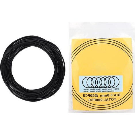 Kit de 200 joints toriques en caoutchouc étanches pour l'étanchéité du fond de montre - Outil de réparation avec joints toriques et joints d'étanchéité - Kit de réparation de montres 0,6 mm - Joints d (1/5)