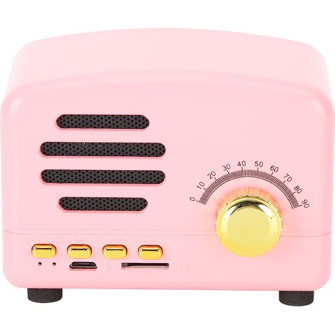 Mini enceinte Bluetooth sans fil, petite, rechargeable par USB, rose, portable, mains libres, pour l'extérieur (1/5)