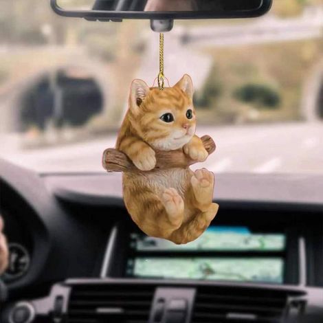 Pendentif de voiture créatif, chat mignon, ornements suspendus, rétroviseur, excellent cadeau pour les amis et la famille (1/5)
