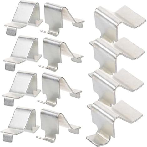 Lot de 12 supports d'étagère en métal pour armoire de rangement - Clips de support d'armoire, support d'étagère de bibliothèque, clips métalliques pour étagère (1/5)