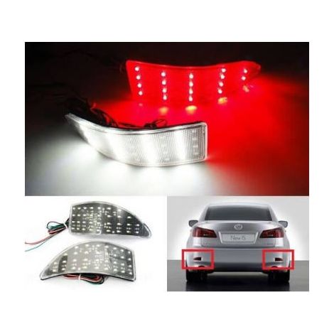Kit 2 Fanali Posteriori A Led Trasparente Per Lexus IS 250 300h 350 MK III XE30 Rear Bumper Reflector Light (1/3)