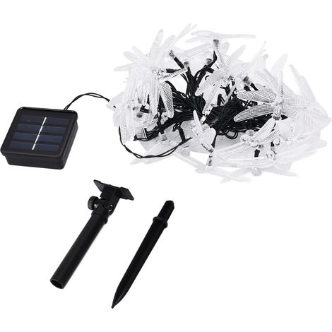 Guirlandes Lumineuses solaires, Guirlande de Lampe Libellule allumée automatiquement pour la décoration de Vacances(1)