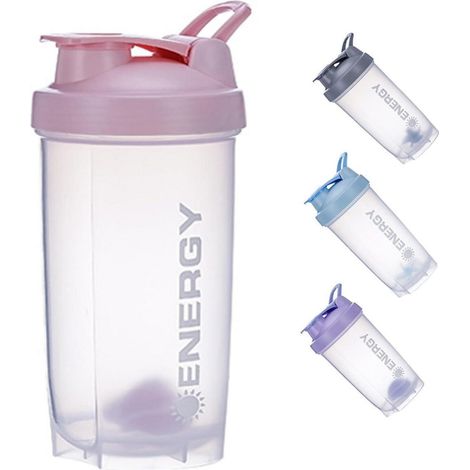 Shaker protéine 500ml avec boule mélangeuse, sans BPA, pour sport et sport, rose (1/5)