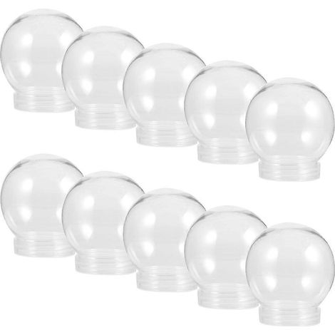 Lot de 10 boules de Noël vides, transparentes, contenants à bonbons, bouteilles à sucre, boules à neige multifonctionnelles (1/5)