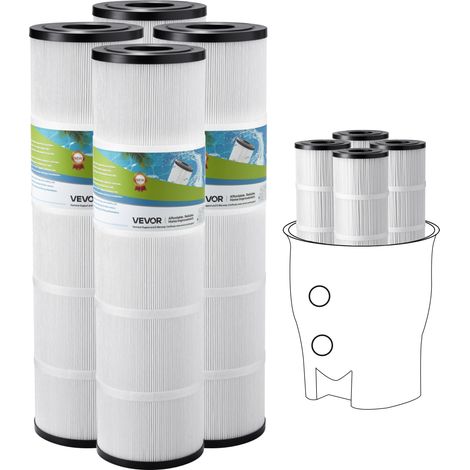 VEVOR Pool Filter Cartridge, 4x 105 Sq. Ft, Spa Hot Tub Filter Cartridge Replacement, Compatible with Pentair CCP420,  Pleatco PCC80-PAK4l, Secure for Kids & Pet, Easy to Clean (1/5)