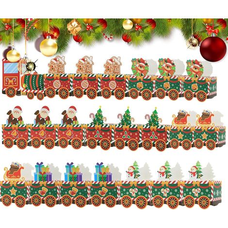 Petites Boîtes Cadeaux de Noël 24 Pièces Organisateur en Forme de Train Boîte de Stockage Cadeau de Noël Pour Maison Bureaux Fête Vacances Chocolats (1/5)