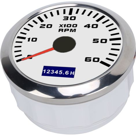 85-mm-Drehzahlmesser mit geringem Stromverbrauch und rotem Zeiger, universell für Autos und Boote, 9–32 V Gleichstrom (1/5)