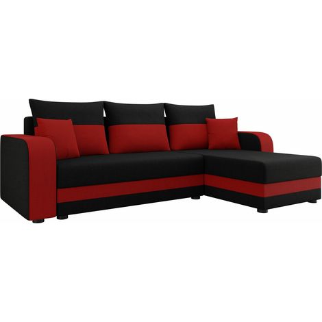 Sofá rinconero Memphis 112, Lux 23 + Lux 14, Función de descanso, Almacenaje, 237x139x84cm, 0