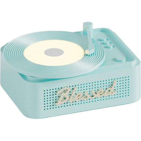 JSSEVN - Altavoz Bluetooth para discos de vinilo retro, visualizador de música artístico con luz nocturna para el hogar y la oficina. (1/5)
