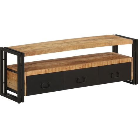 Mobile TV multimediale mensola TV credenza TV per sala da pranzo soggiorno camera da letto 120 x 30 x 40 cm legno massello di mango marrone 020025833