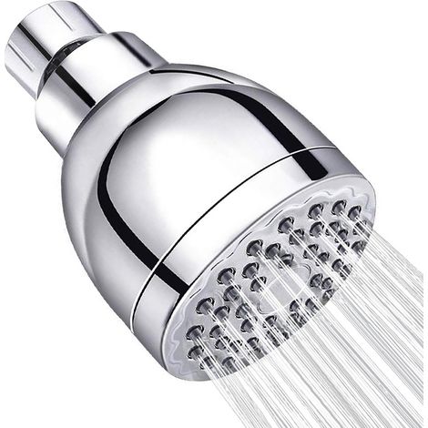 Pommeau de douche monobloc haute pression anti-obstruction, pommeau de douche fixe même à faible débit d'eau (tête à bille en plastique) (1/5)