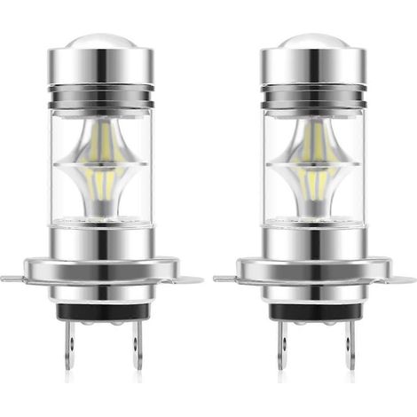 1 paire d'ampoules LED H7 haute puissance pour phares antibrouillard de voiture, blanc 6000K (1/5)