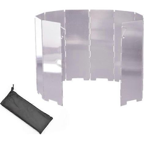 Faltbarer 10-teiliger Windschutz für Mini-Campingkocher, ideal für Töpfe und andere Kochutensilien. Der Windschutz besteht aus Glas und einer Aluminiumlegierung. (1/5)