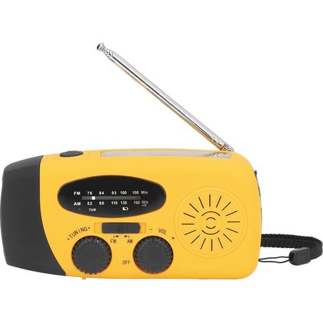 Multifunktionales Solar-Handkurbelradio mit Notlicht, CE+FCC+ROHS+MSDS-zertifiziert, eingebauter Akku, orange, japanisches Modell. (1/5)