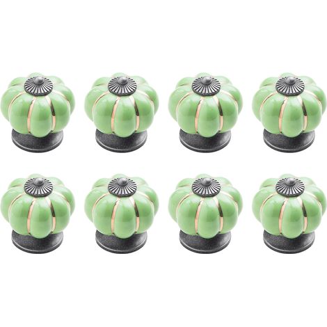 Los tiradores para armarios con forma de calabaza son decorativos y resistentes, ideales para muebles de cocina. Estos tiradores de cerámica de estilo retro son fáciles de instalar y muy versátiles. (1/5)