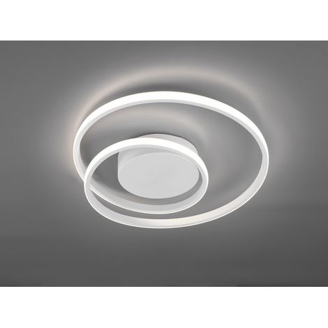 Flache LED Deckenleuchte ZIBAL Weiß, stufenweise dimmbar, Ø 39cm (1/5)