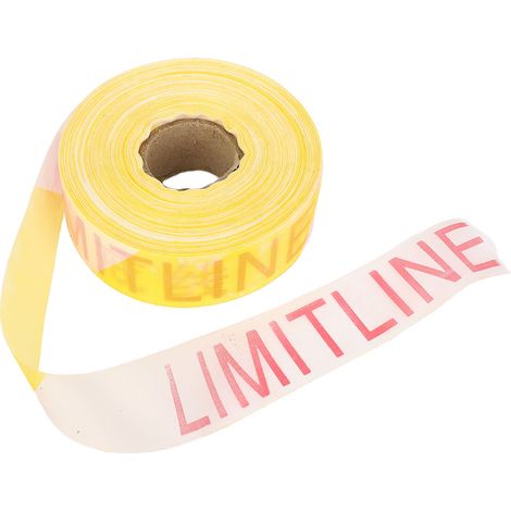 6 rouleaux ruban de signalisation jaune et blanc en polyester résistant, multipurpose, pour chantier, école et entretien routier, lot de bandes d'avertissement sécurité (1/5)