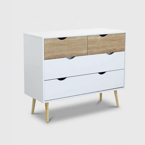 Commode de chambre en bois 4 tiroirs Terence (1/5)