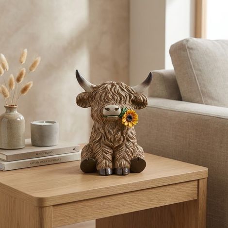 Floral Highland Cow Ornament (1/2)