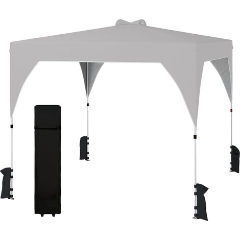 3x3 m großer Faltpavillon mit Belüftung, Ballastsäcken und Tragetasche, Oxford-Gewebe und Metall, dunkelgrau