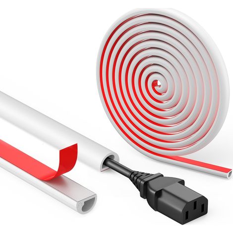 Blanc Goulotte Passe Cable adhésif, Flexible Goulotte Electrique  Cache Cable TV Mural Demi-Rond en Silicone pour Gestion des Câbles Muraux, Protection des câbles (1/5)