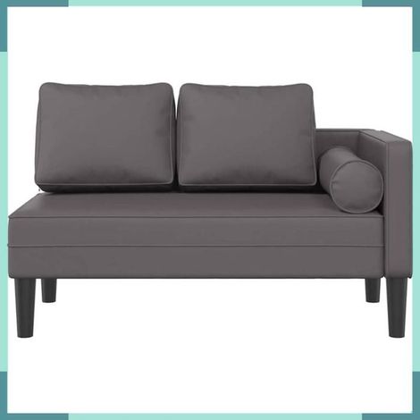 4007567 Chaise longue avec coussins gris similicuir (1/5)