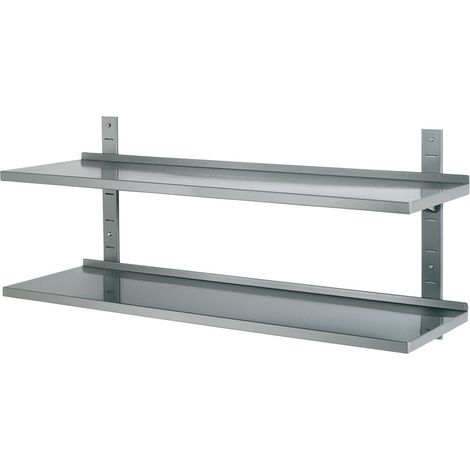 ETAGERE MURALE INOX PLEINE SUR CREMAILLERES-L2G (1/4)