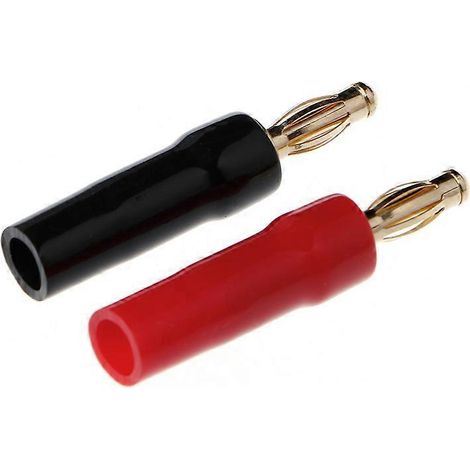 1 Paire de Connecteurs Banane 4mm Dorés pour Câbles Haut-Parleur