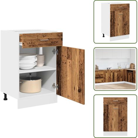 Armoire de plancher à tiroir vieux bois 50x46x81,5 cm - Armoire De Plancher À Tiroir - Armoires De Plancher À Tiroir - Armoire De Cuisine - Armoire