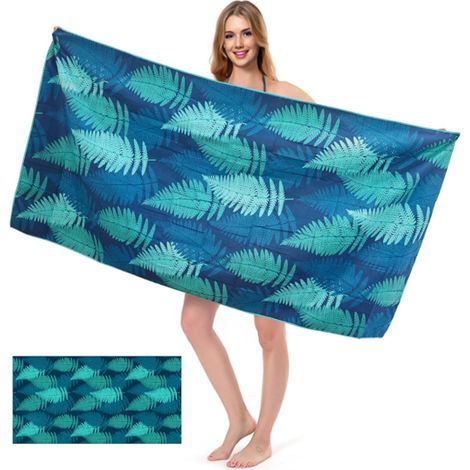 Serviette de Plage Microfibre à Séchage Rapide, Drap de Plage Anti Sable, Légère pour Voyage, 160 x 80cm (1/5)