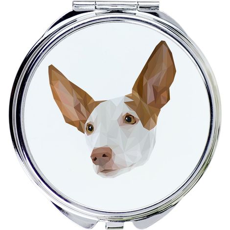 Podenco di Ibiza, Podenco Ibicenco - specchio con foto e iscrizione geometrica di Art-Dog (1/3)