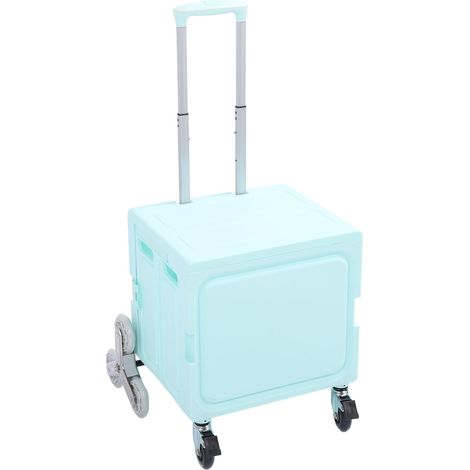 Chariot pliant à roulettes renforcé charge lourde PP fer aluminium 8 roues caisse roulante pour achats retrait colis vert (1/5)
